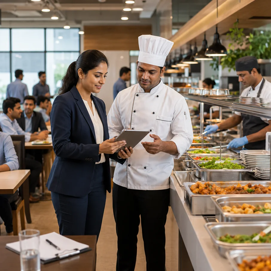 Vendor sourcing and cafeteria management